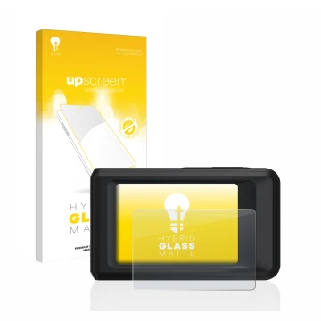 Parte frontale di una confezione del prodotto con il logo del marchio upscreen. Accanto è raffigurato il dispositivo Hikmicro 