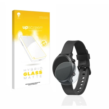 Parte frontale di una confezione del prodotto con il logo del marchio upscreen. Accanto è raffigurato il dispositivo Doro Watc