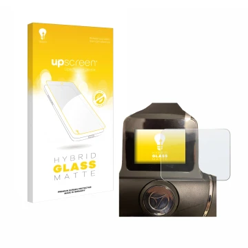 Parte frontale di una confezione del prodotto con il logo del marchio upscreen. Accanto è raffigurato il dispositivo Motocaddy