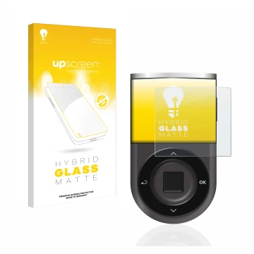 Parte frontale di una confezione del prodotto con il logo del marchio upscreen. Accanto è raffigurato il dispositivo D’CENT Bi