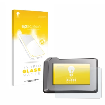 Parte frontale di una confezione del prodotto con il logo del marchio upscreen. Accanto è raffigurato il dispositivo KTM 1290 