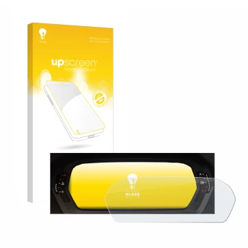 Parte frontale di una confezione del prodotto con il logo del marchio upscreen. Accanto è raffigurato il dispositivo Audi A3 2