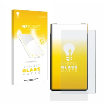 Parte frontale di una confezione del prodotto con il logo del marchio upscreen. Accanto è raffigurato il dispositivo Sony Walk