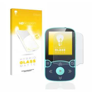 Parte frontale di una confezione del prodotto con il logo del marchio upscreen. Accanto è raffigurato il dispositivo AGPtek A6