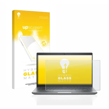 Parte frontale di una confezione del prodotto con il logo del marchio upscreen. Accanto è raffigurato il dispositivo Dell Lati