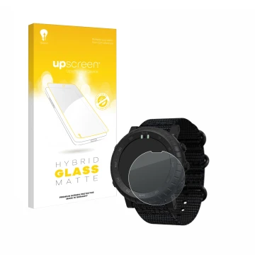 Parte frontale di una confezione del prodotto con il logo del marchio upscreen. Accanto è raffigurato il dispositivo Suunto Co
