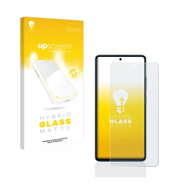 Parte frontale di una confezione del prodotto con il logo del marchio upscreen. Accanto è raffigurato il dispositivo Xiaomi Po