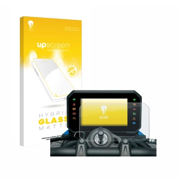 Parte frontale di una confezione del prodotto con il logo del marchio upscreen. Accanto è raffigurato il dispositivo Suzuki GS