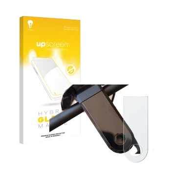 Parte frontale di una confezione del prodotto con il logo del marchio upscreen. Accanto è raffigurato il dispositivo NIU KQi3 