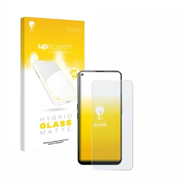 Parte frontale di una confezione del prodotto con il logo del marchio upscreen. Accanto è raffigurato il dispositivo Unihertz 