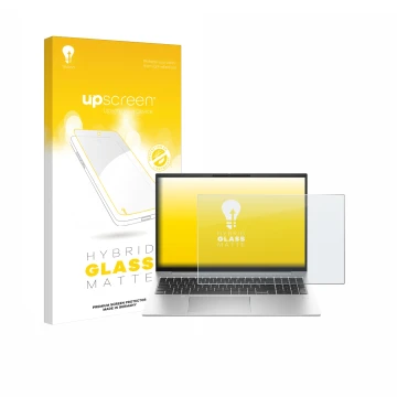 Parte frontale di una confezione del prodotto con il logo del marchio upscreen. Accanto è raffigurato il dispositivo HP EliteB