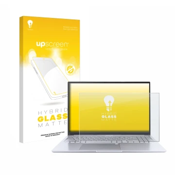 Parte frontale di una confezione del prodotto con il logo del marchio upscreen. Accanto è raffigurato il dispositivo ASUS Vivo