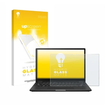 Parte frontale di una confezione del prodotto con il logo del marchio upscreen. Accanto è raffigurato il dispositivo ASUS ROG 