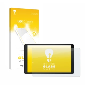 Parte frontale di una confezione del prodotto con il logo del marchio upscreen. Accanto è raffigurato il dispositivo Garmin Ca