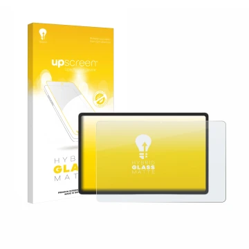 Parte frontale di una confezione del prodotto con il logo del marchio upscreen. Accanto è raffigurato il dispositivo Samsung G