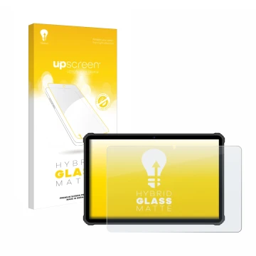 Parte frontale di una confezione del prodotto con il logo del marchio upscreen. Accanto è raffigurato il dispositivo Oukitel R