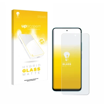 Parte frontale di una confezione del prodotto con il logo del marchio upscreen. Accanto è raffigurato il dispositivo Xiaomi Po