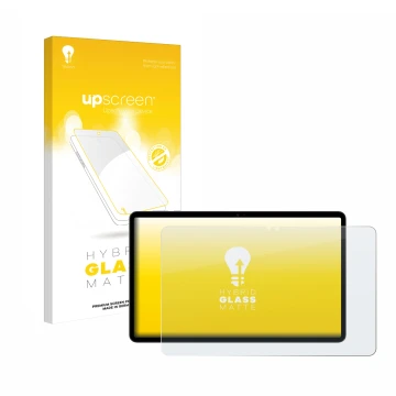 Parte frontale di una confezione del prodotto con il logo del marchio upscreen. Accanto è raffigurato il dispositivo Honor Pad