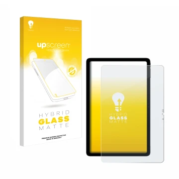 Parte frontale di una confezione del prodotto con il logo del marchio upscreen. Accanto è raffigurato il dispositivo Doogee T2