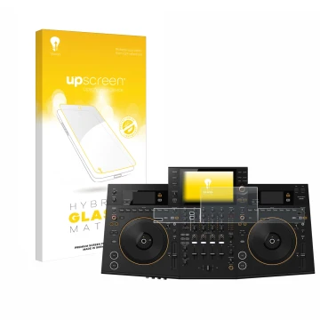 Parte frontale di una confezione del prodotto con il logo del marchio upscreen. Accanto è raffigurato il dispositivo Pioneer O