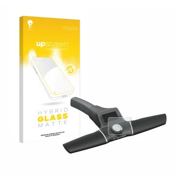 Parte frontale di una confezione del prodotto con il logo del marchio upscreen. Accanto è raffigurato il dispositivo Motocaddy