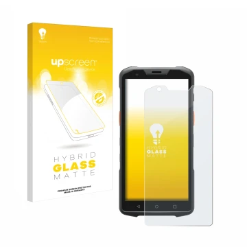 Parte frontale di una confezione del prodotto con il logo del marchio upscreen. Accanto è raffigurato il dispositivo Sunmi L2s