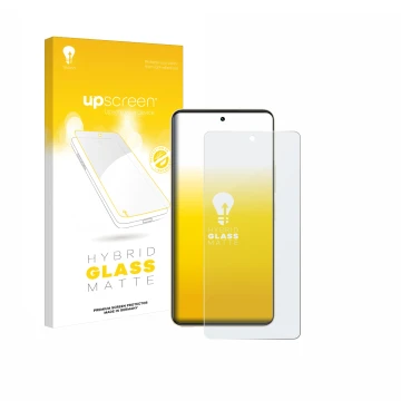 Parte frontale di una confezione del prodotto con il logo del marchio upscreen. Accanto è raffigurato il dispositivo Vivo Y36 