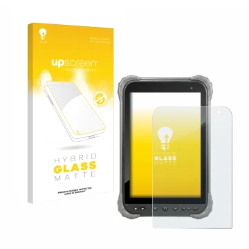 Parte frontale di una confezione del prodotto con il logo del marchio upscreen. Accanto è raffigurato il dispositivo Juniper S