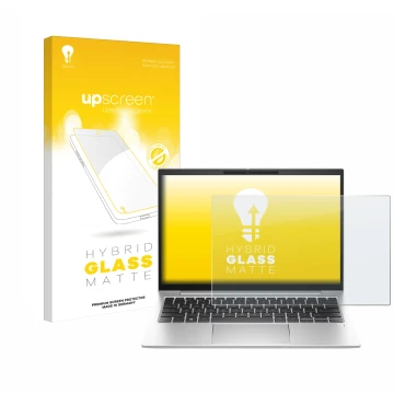 Parte frontale di una confezione del prodotto con il logo del marchio upscreen. Accanto è raffigurato il dispositivo HP EliteB