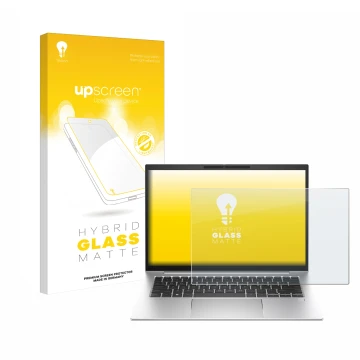 Parte frontale di una confezione del prodotto con il logo del marchio upscreen. Accanto è raffigurato il dispositivo HP EliteB