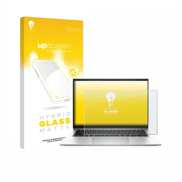 Parte frontale di una confezione del prodotto con il logo del marchio upscreen. Accanto è raffigurato il dispositivo HP EliteB