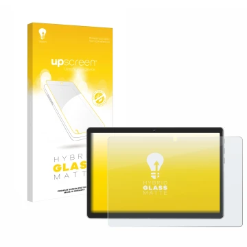 Parte frontale di una confezione del prodotto con il logo del marchio upscreen. Accanto è raffigurato il dispositivo Facetel Q