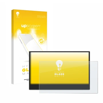 Parte frontale di una confezione del prodotto con il logo del marchio upscreen. Accanto è raffigurato il dispositivo Lenovo L1