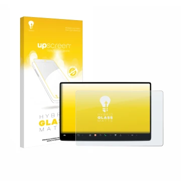 Parte frontale di una confezione del prodotto con il logo del marchio upscreen. Accanto è raffigurato il dispositivo Tesla Mod