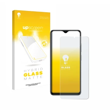 Parte frontale di una confezione del prodotto con il logo del marchio upscreen. Accanto è raffigurato il dispositivo ZTE Blade