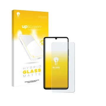 Parte frontale di una confezione del prodotto con il logo del marchio upscreen. Accanto è raffigurato il dispositivo Xiaomi Po
