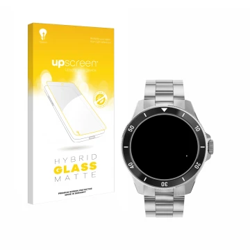 Parte frontale di una confezione del prodotto con il logo del marchio upscreen. Accanto è raffigurato il dispositivo Withings 