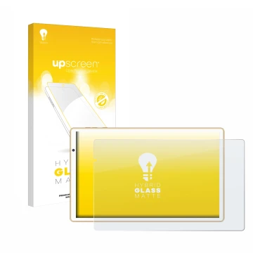 Parte frontale di una confezione del prodotto con il logo del marchio upscreen. Accanto è raffigurato il dispositivo Facetel Q