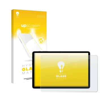 Parte frontale di una confezione del prodotto con il logo del marchio upscreen. Accanto è raffigurato il dispositivo Teclast P