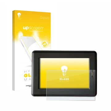 Parte frontale di una confezione del prodotto con il logo del marchio upscreen. Accanto è raffigurato il dispositivo XC Tracer