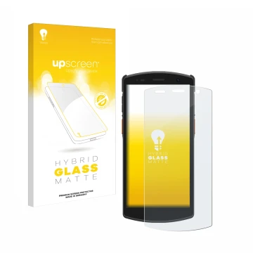 Parte frontale di una confezione del prodotto con il logo del marchio upscreen. Accanto è raffigurato il dispositivo Urovo CT5