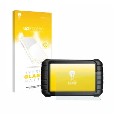 Parte frontale di una confezione del prodotto con il logo del marchio upscreen. Accanto è raffigurato il dispositivo iCarsoft 