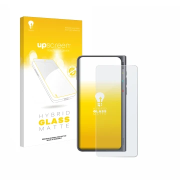 Parte frontale di una confezione del prodotto con il logo del marchio upscreen. Accanto è raffigurato il dispositivo Timekettl