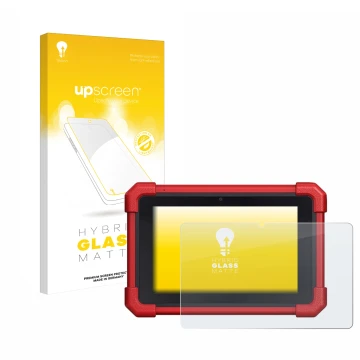 Parte frontale di una confezione del prodotto con il logo del marchio upscreen. Accanto è raffigurato il dispositivo Launch MO