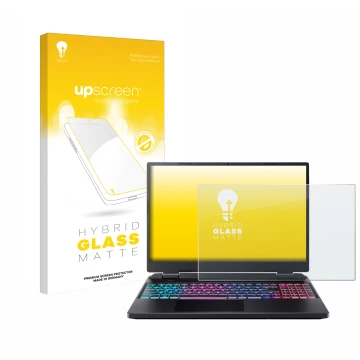 Parte frontale di una confezione del prodotto con il logo del marchio upscreen. Accanto è raffigurato il dispositivo Acer Pred