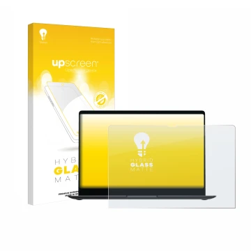 Parte frontale di una confezione del prodotto con il logo del marchio upscreen. Accanto è raffigurato il dispositivo Samsung G