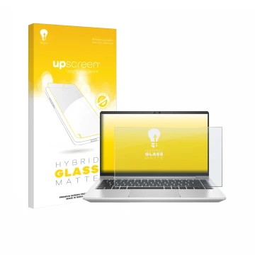 Parte frontale di una confezione del prodotto con il logo del marchio upscreen. Accanto è raffigurato il dispositivo HP ProBoo