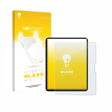 Parte frontale di una confezione del prodotto con il logo del marchio upscreen. Accanto è raffigurato il dispositivo Apple iPa