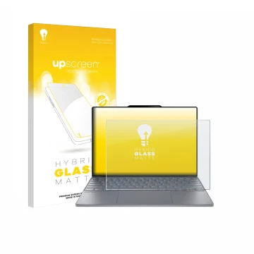 Parte frontale di una confezione del prodotto con il logo del marchio upscreen. Accanto è raffigurato il dispositivo Lenovo Th