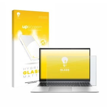Parte frontale di una confezione del prodotto con il logo del marchio upscreen. Accanto è raffigurato il dispositivo HP EliteB